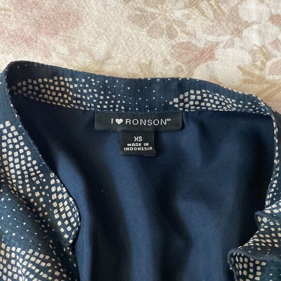 I Heart Ronson Dark Blackish Blue Sleeveless Cocktail Dress with Gold Fasteners - Picture 6 of 11